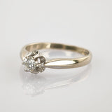 Weißgoldring mit Diamant Solitär um 1990