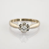 Weißgoldring mit Diamant Solitär um 1990