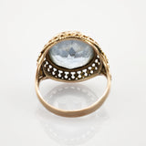 Weißgoldring mit Topas um 1970