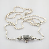 PANDORA Silberkette mit Herzanhänger und Zierschleife