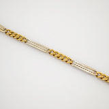 Goldarmband Bicolor Glieder strukturiert 1970er