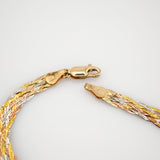 Goldarmband Tricolor geflochten