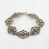 Silberarmband florale Gliederarbeit, ornamentales Design, um 1920