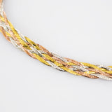 Goldarmband Tricolor geflochten