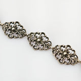 Silberarmband florale Gliederarbeit, ornamentales Design, um 1920