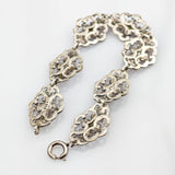 Silberarmband florale Gliederarbeit, ornamentales Design, um 1920