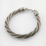 Silberarmband geflochtene Kordel, klassisches Design, um 1980