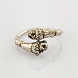 Silber Ring mit Löwenköpfen