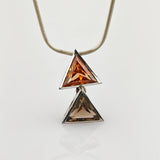 Silber Collier mit Citrin Dreieck modern