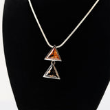 Silber Collier mit Citrin Dreieck modern
