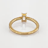 Goldring mit Glassteinen, Baguetteschliff um 1960