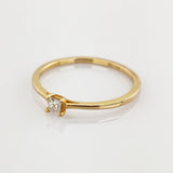 Goldring mit Diamant Solitär um 2000