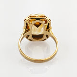 Goldring mit gelbem Spinell Art-déco Stil