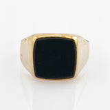 Gold Siegelring mit Onyx modern