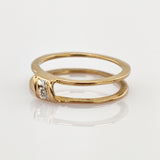 Goldring mit Diamant modern offen