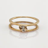 Goldring mit Diamant modern offen