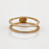 Goldring mit Diamant modern offen
