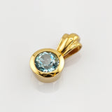 Gold Anhänger mit blauem Topas modern