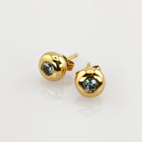Gold Ohrstecker mit blauem Topas