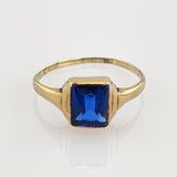 Goldring mit Saphir um 1930