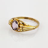 Goldring mit lila Turmalin um 1970