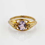 Goldring mit lila Turmalin um 1970