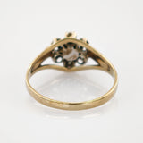 Goldring mit Diamantblüte im Stil des frühen 20. Jahrhunderts