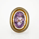 Goldring mit Amethyst im Stil der 1970er Jahre