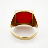 Goldring mit Karneol im Stil der 1970er Jahre