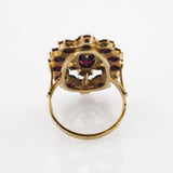 Goldring mit Granaten Rosettenmotiv um 1900