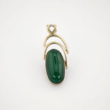Silber Anhänger mit Chrysopras oval modern
