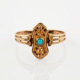 Goldring mit Türkis filigran verziert um 1900
