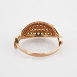 Ring Roségold Glassteine Blattmotiv im Stil des Jugendstil