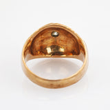 Goldring mit Diamant spiralförmig um 1970