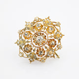 Brosche/Anhänger aus Gold mit Diamanten Blütenornament um 1900