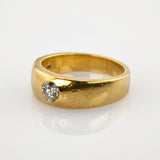 Goldring mit Diamant schlicht modern um 1970