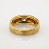 Goldring mit Diamant schlicht modern um 1970