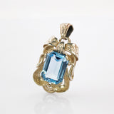 Silberanhänger mit Topas hellblau ornamental um 1950