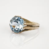 Silberring mit hellblauem Topas Mid-Century um 1960