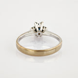 Ring Weißgold mit Saphir und Diamanten um 1970