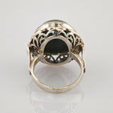 Silberring mit filigranem Vintage-Design und gewölbter Oberseite.